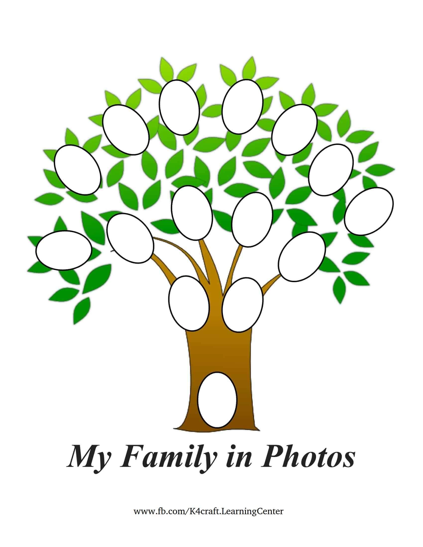 My Family Tree Template With Photos - Kids Family Tree Graphic Organizers 