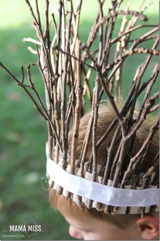 Nature-Inspired Fancy Sticky Crown Craft To Make With Kids - Nature-Influenced Arts and Crafts for Little Ones