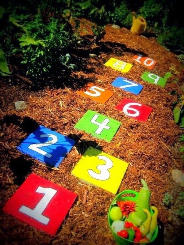 Numbers Game Learning Activity In Backyard For Kids - Ideas for kids to have a blast in the backyard.