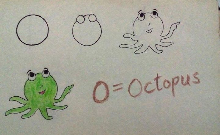 O For Octopus Animal Alphabet - Producing Alphabet Representations for Toddlers