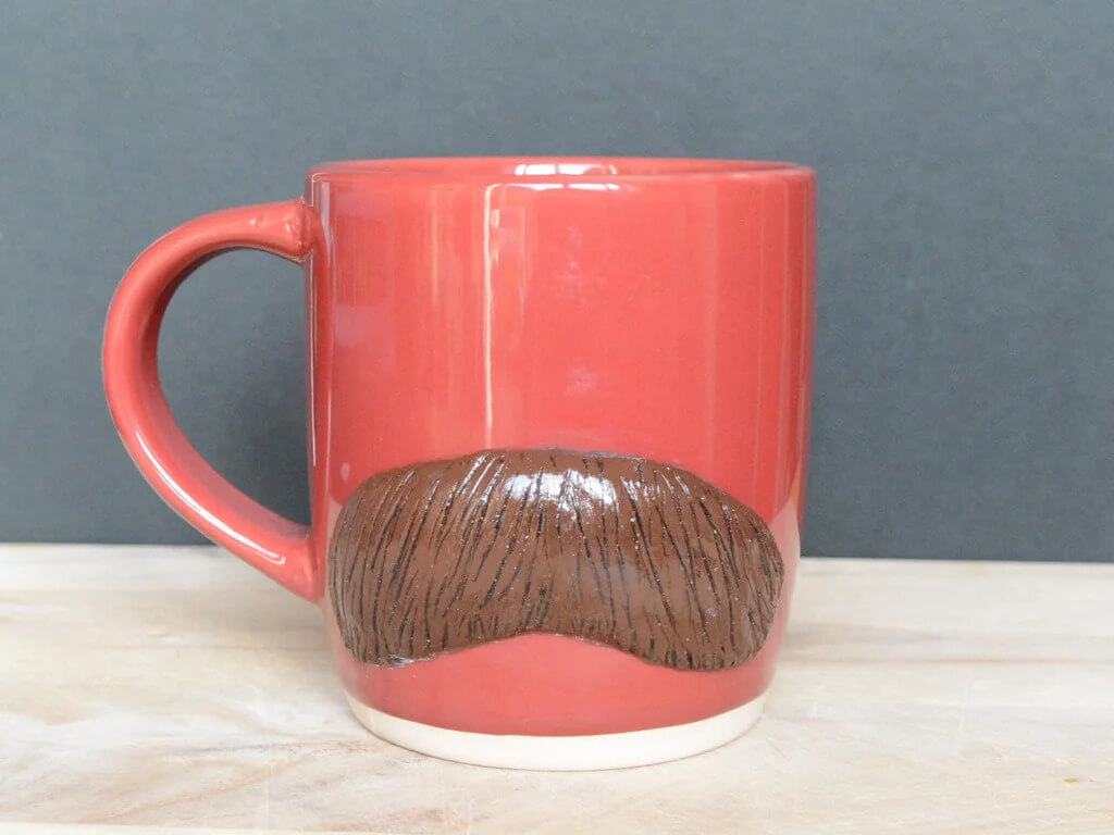 Personalized Moustache Sculpting Coffee Mug Decoration With Oven Baked Clay - Adorning a Mug with Polymer Clay