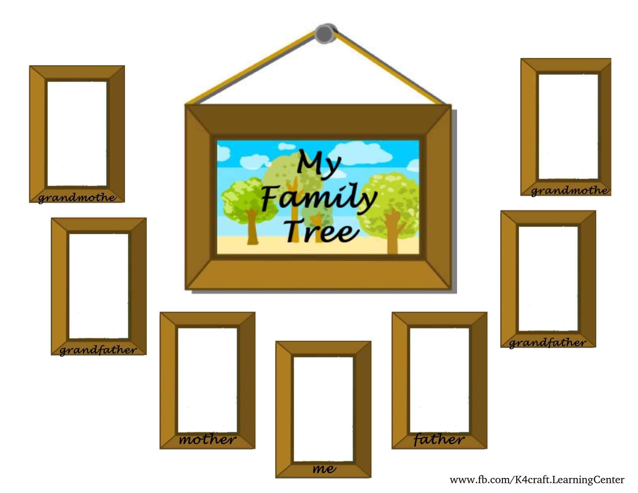 Photo Frame - Family Tree Template - Formats for youngsters to create their own family tree 