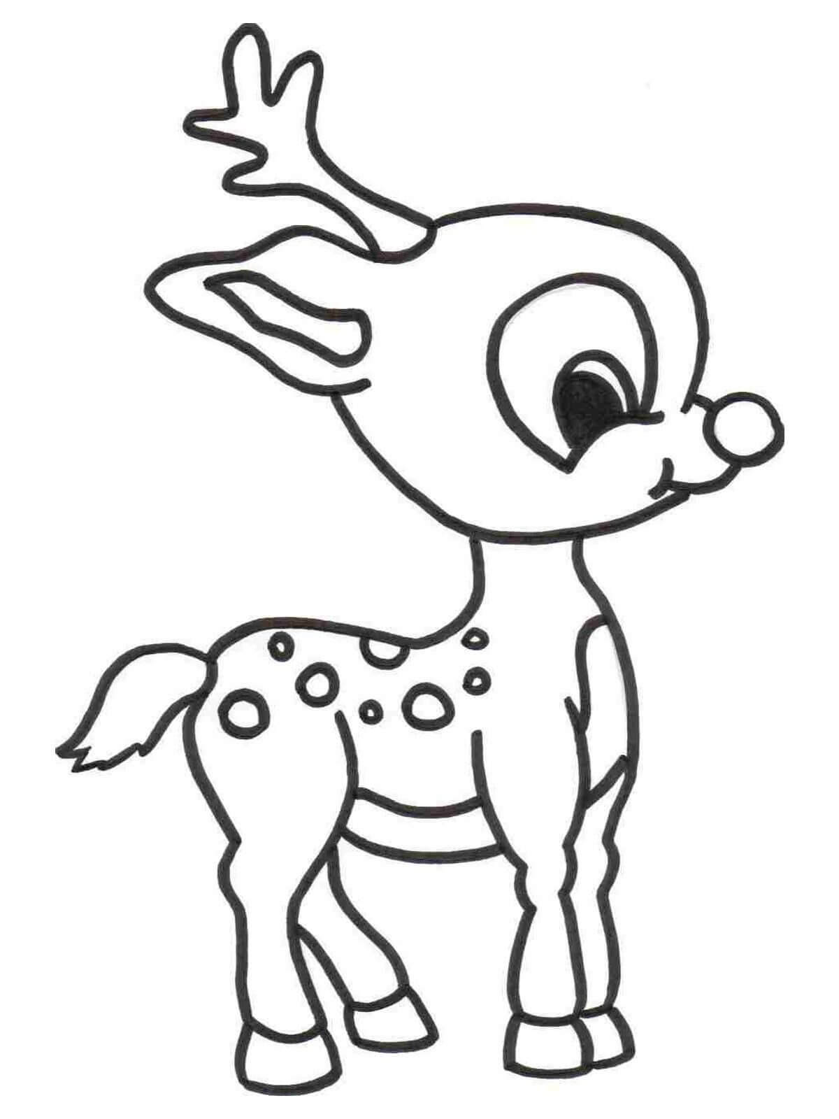 Pretty Cartoon Bambi Deer Animal - Absolutely Free Animal Coloring Pages for Kids