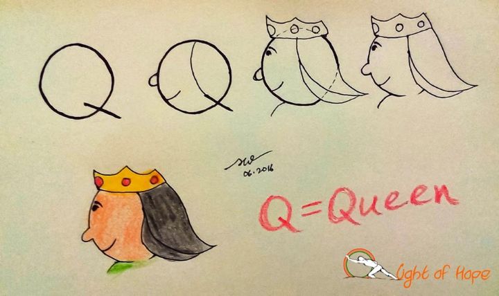Q For Queen - Drawing Alphabet Art for Youngsters