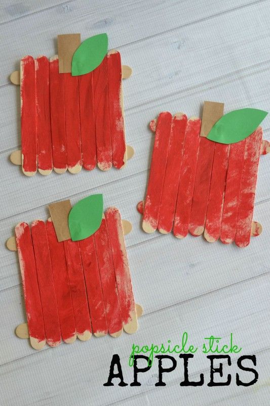 Quick & Easy Popsicle Stick Apples Craft Activity For Kids - Apple Art and Activities to Begin the School Year