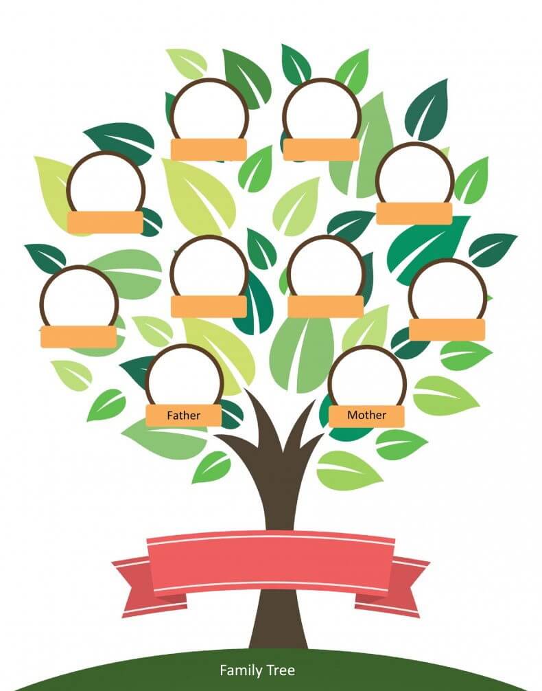 Ready To Make Family Tree Project Idea With a Free Printable Template - Crafting a Family Tree - A Fun and Educational Task for School Children