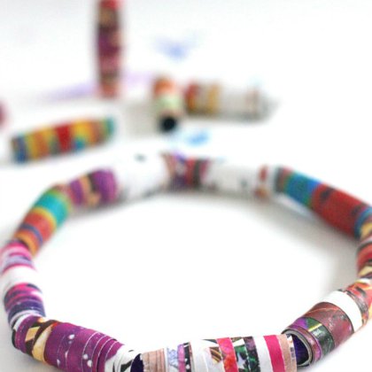 Recycled Magazine Bracelet Craft To Make With Kids - Producing Friendship Bracelets from scratch for Friendship Day. 