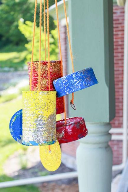 Recycled Tin Cans Wind Chimes Craft Idea For Kids To Make - Wind Chime Projects for Kids to Make at Home