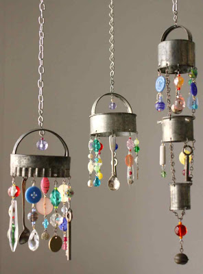 Recycled Wind Chimes Craft Idea Using Buttons, Coins & Keys - Crafting Wind Chimes at Home with Kids