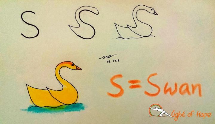 S For Swan Alphabet - Forming Alphabet Pictures for Children