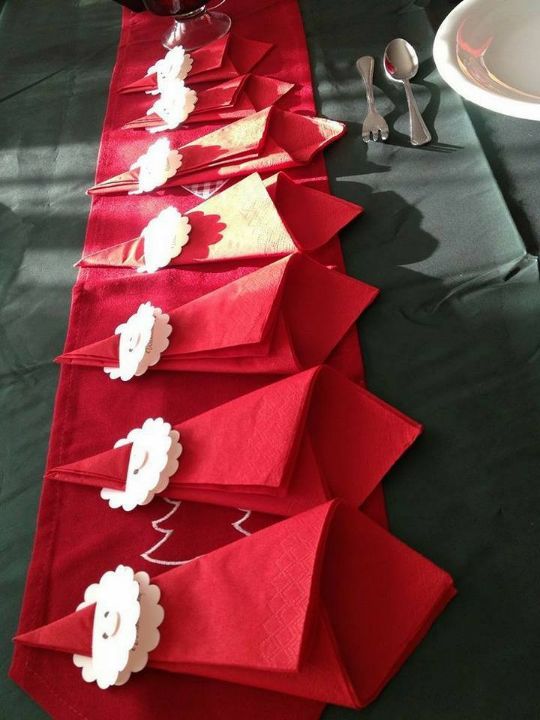 Santa Napkins Decoration Craft For Dining Table - Make the season merry and bright with creative crafts for kids involving Santa Claus.