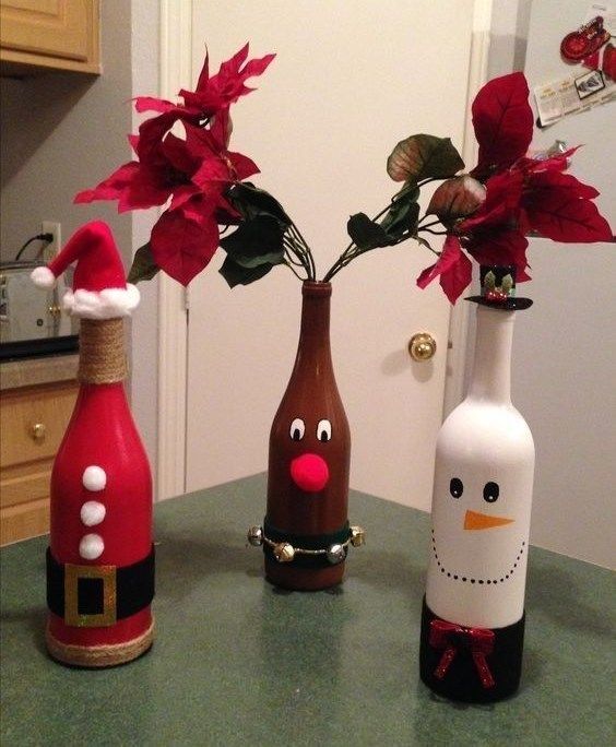 Santa, Snowman, Reindeer - Beautiful Flower Vase Decoration Craft For Home -m Producing Arts and Crafts to Sell over the Christmas Period 