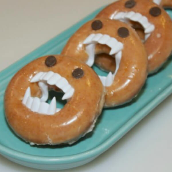 Scary Monster Doughnuts Snack Treat For Kids - Self-made Fall Treats For Older Children