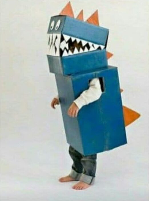 Simple Dinosaur Costume Craft Using Paper & Cardboard - Designing Clothes for Kids at Home