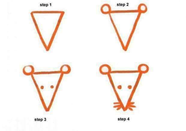 Simple Mouse Drawing In Triangle Shape - Drawing animals made it easy for children to learn from home. 