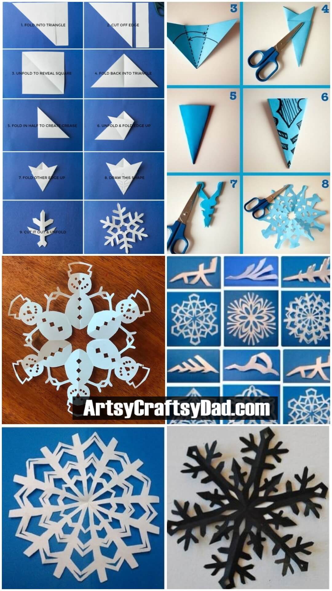 Simple Paper Snowflakes Step by Step Image Tutorials