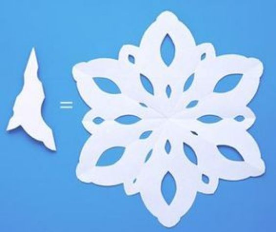 Simple Snowflake Basic Design Made With White Paper - Manufacturing Easy Paper Snowflakes - Step-by-Step Tutorials