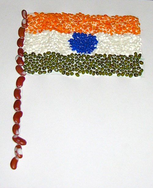 Simple To Make Indian Flag Using Pulse Grains - Ways to Enjoy the Holiday for Indian Children