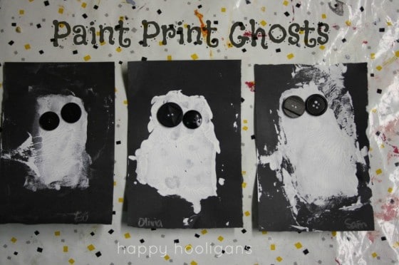 Stamping Paint Print Ghost Halloween Activity For Toddlers - Arts and Crafts Fun for Preschool Age Kids for Halloween