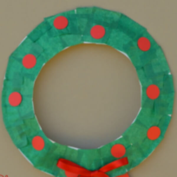 Super Easy Paper Plate Wreath Christmas Craft Using Colored Paper & Ribbons - Creating a Christmas Wreath yourself