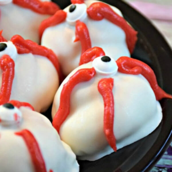 Sweet & Delicious Spooky Eyeball Pretzels With Covered White Chocolate - Constructing Your Own Fall Snacks For Older Kids