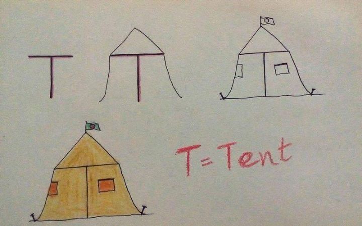 T For Tent Alphabet Used In Camping - Developing Alphabet Graphics for Young People
