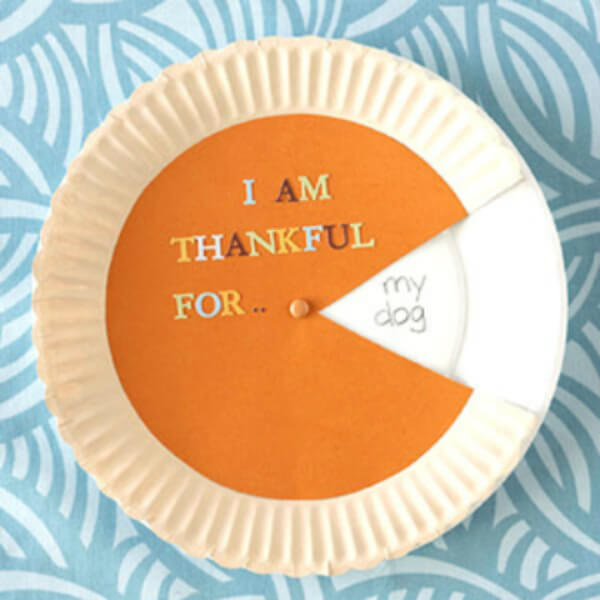 Thankful Gratitude Pie Spinner Craft Activity For Kindergartners - Thanksgiving Artistic Fun for Kids