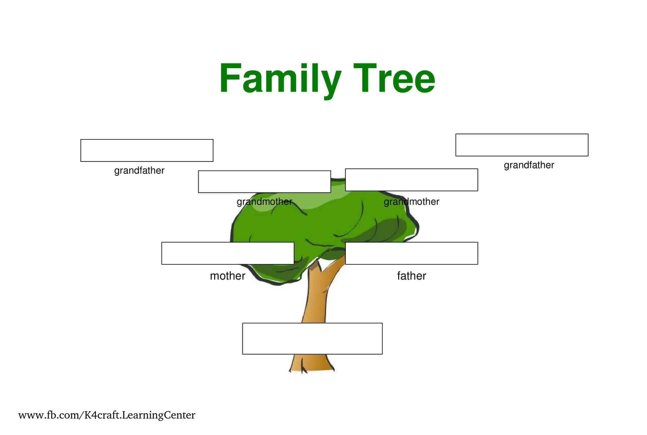 Three Generation - Family Tree Templates For Kids - Templates for constructing a Family Tree for Kids 