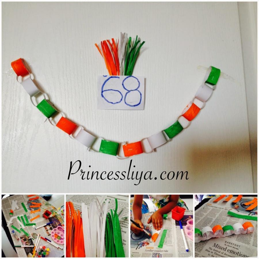 Tricolor Paper Chain Garland Craft Activity for Independence Day Celebration - Recreational Events for Indian Children on the Fourth of July