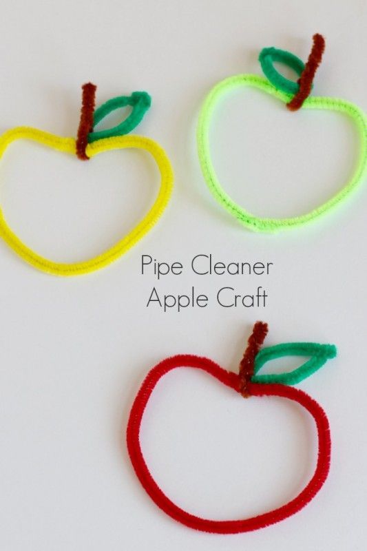 Very Simple Apple Craft Made With Colorful Pipe Cleaners - Apple-Based Crafts and Activities to Prepare for School
