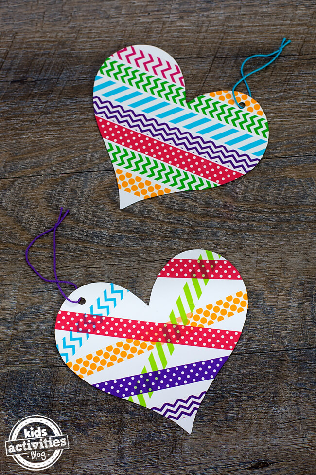 Very Simple Heart-Shaped Washi Tape Crafts Idea For Preschoolers - Utilizing Washi Paper Tape for Art