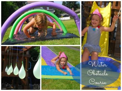 Water Obstacle Course Playing Activity For Kids - Do-It-Yourself Simple Water Games for Children 