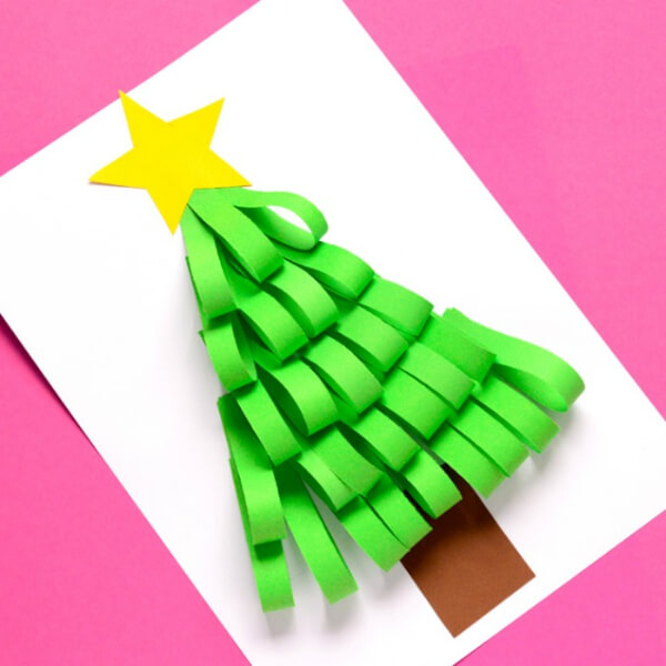 X-Mas Paper Strips Christmas Tree Craft Project For Kids - Self-Made Christmas Tree Inspirations