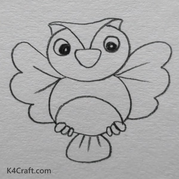 Amazing Little Flying Bird Drawing Made with Pencil - Easy Artwork with Graphite for Children