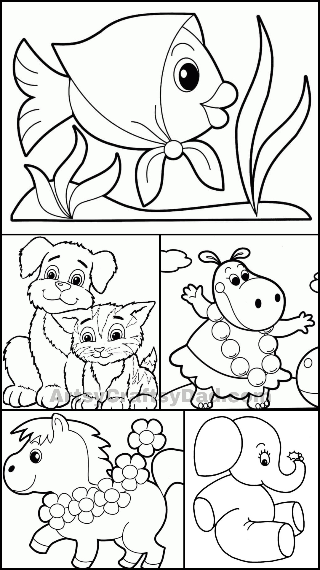 Animal Drawing & Coloring Printables for Kids