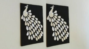 Attractive Peacock Wall Decoration Art Idea Using Aluminum Foil