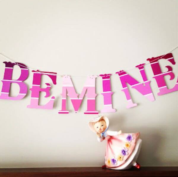 Be Mine - Bunting Garland Craft For Valentine's Day - Designs for Valentines Day Wreaths 