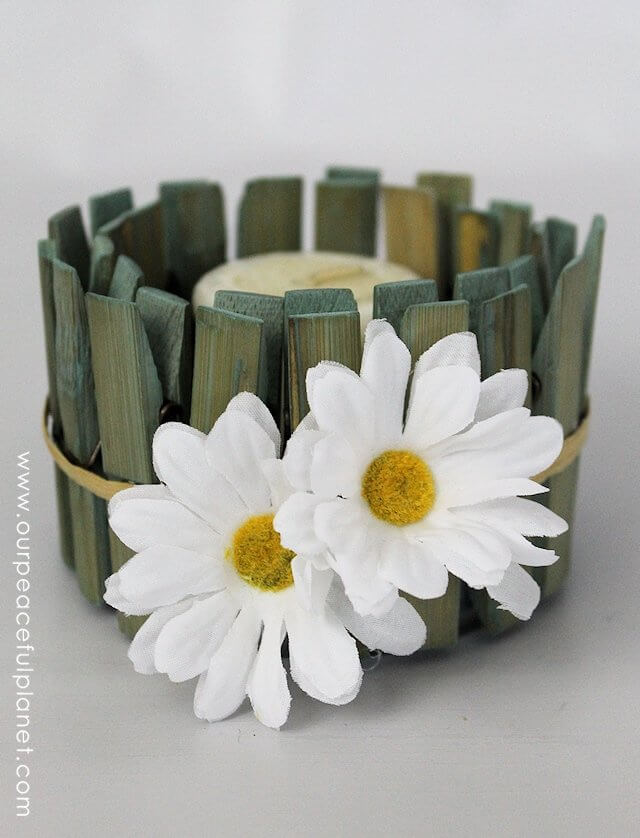 Classy & Creative Clothespins Candle Holder Decoration Craft Made In 5 Minutes - Get Creative & Make Clothespin Decorations