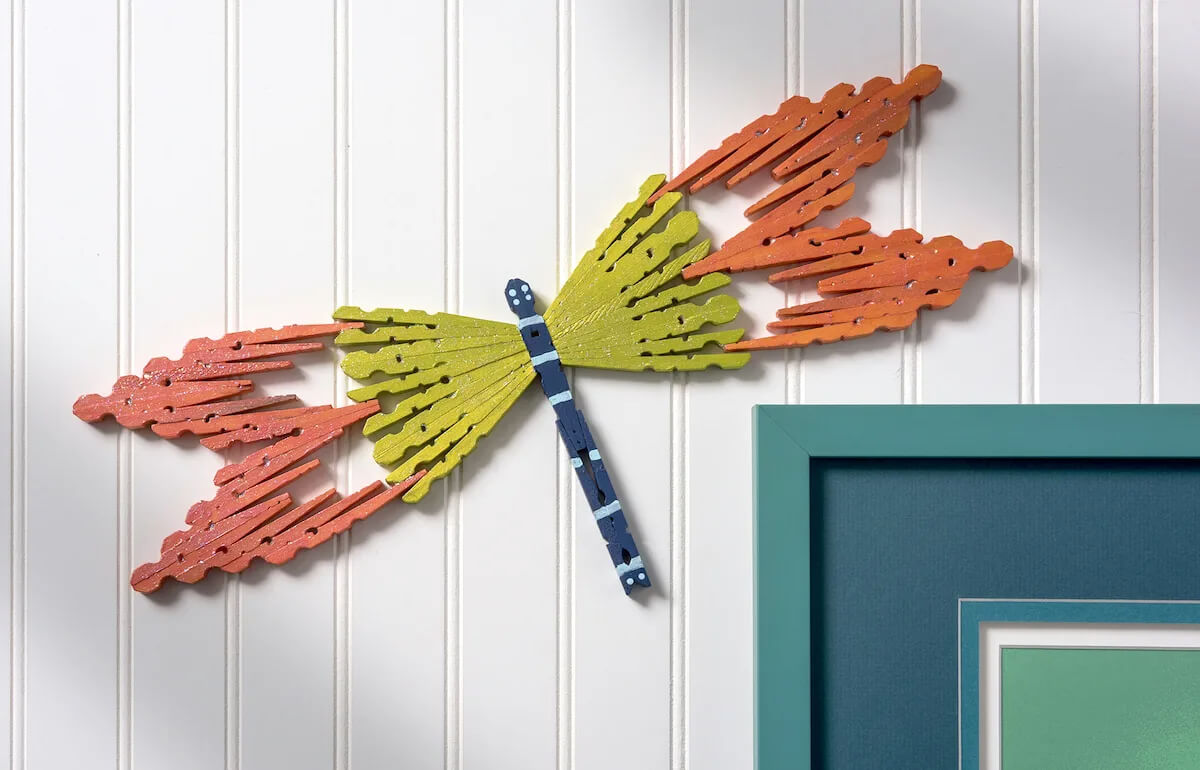 Colorful & Sparkly Clothespin Dragonfly Decoration Craft For Home - Creative & Simple Clothespin Art