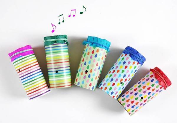 Colorful Kazoo Musical Instrument Craft Made With Recycled Materials - Putting Together a Kazoo for Kids