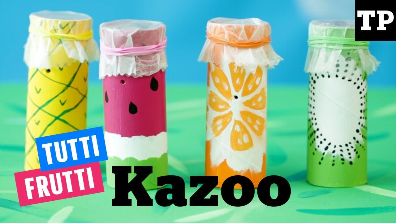 Creative Tutti Frutti Kazoo Instrument Art & Craft Made With Toilet Paper Roll, Rubber Bands & Wax Papers - DIY Kazoos for the Little Ones