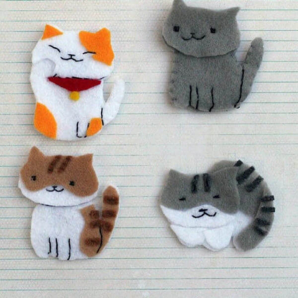 Cute Felt Cat Animal Craft For Home Decor - Do-It-Yourself Cat Crafts For Kids