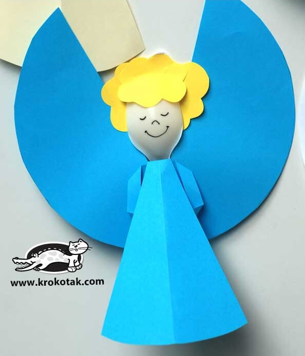 DIY Angel Paper Craft Tutorial With Plastic Spoon - Fun Angel Projects for Kids at Christmas