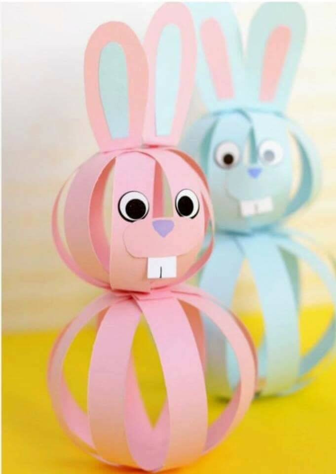 DIY Bunnies Craft With Paper Stripes - Creative Rabbit/Bunny Projects for You to Make 