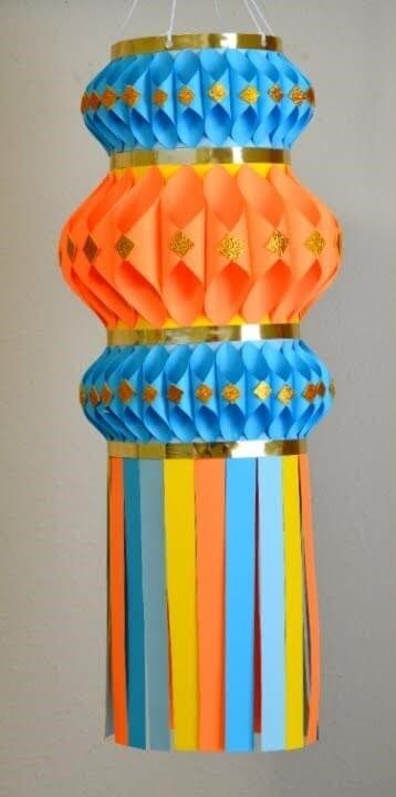 DIY Humongous Diwali Kandil Paper Craft For Home Decor - Assembling Paper Lanterns Simultaneously For Diwali & Christmas