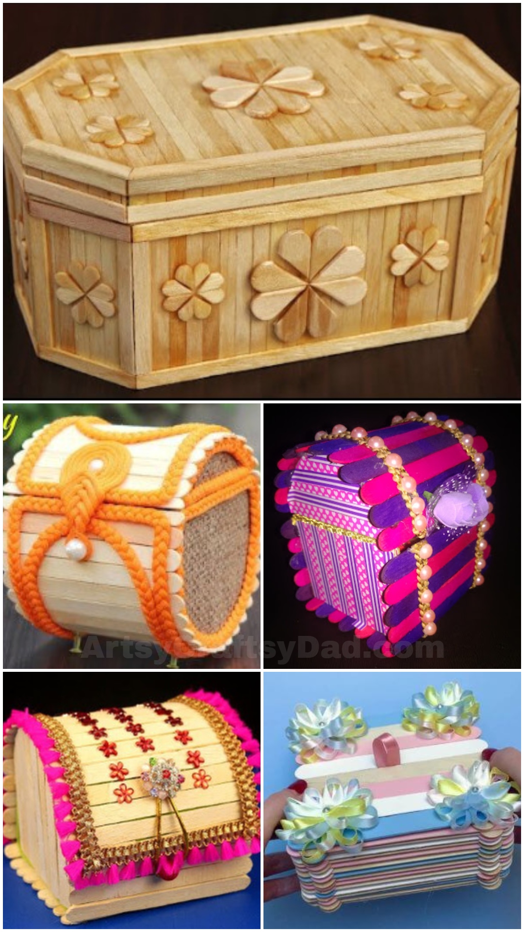 DIY Jewelry Box made from Popsicle Sticks