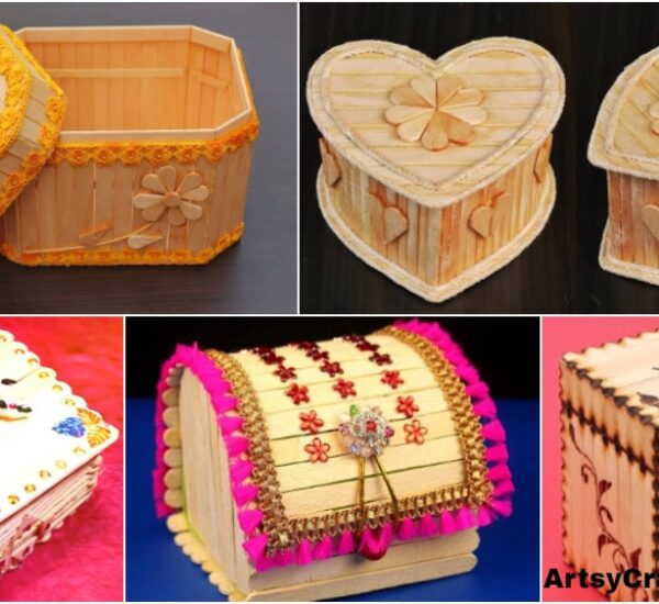 DIY Jewelry Box made from Popsicle Sticks