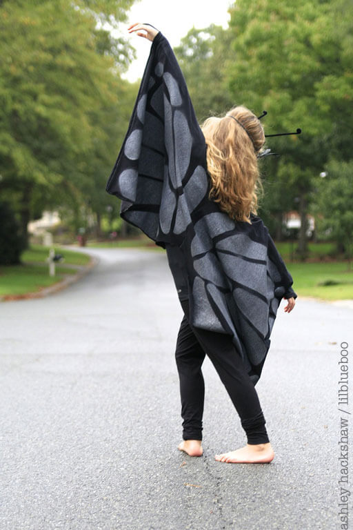 Easy Butterfly Wings Costume Idea To Make With Black T-shirts - Crafting Butterfly Outfits for Little Ones
