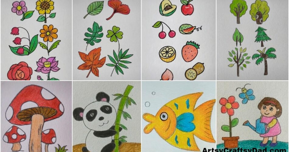 Easy Drawing for Kids - Flowers & Animals