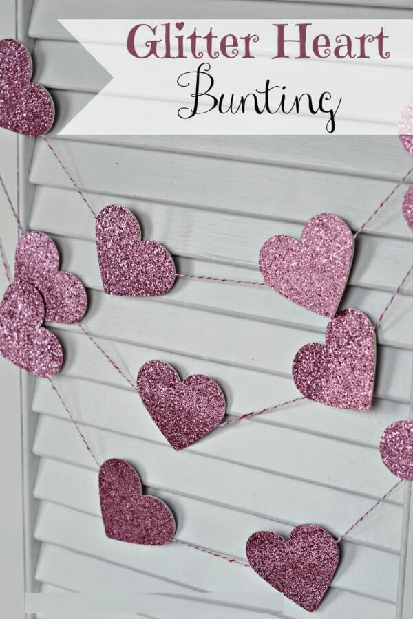 Easy Glitter Heart Bunting Decoration Craft Project For Valentine's Day - Ways to Show Love with a Valentine's Day Garland